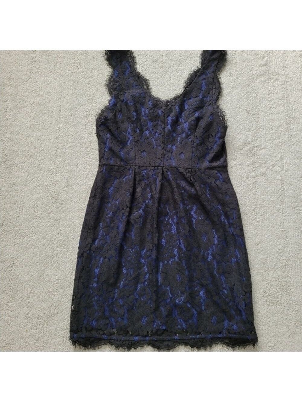 Joie Rori Black and Royal Blue Lace Sleeveless Sheath Dress Size XS - Picture 7 of 8